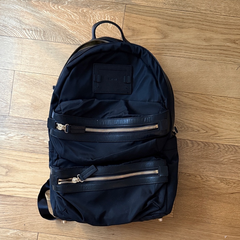 Caraa Black Backpack with Gold Accents